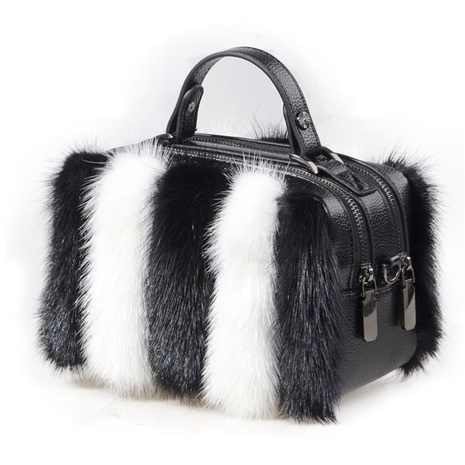 Women Bags Pk - Bolso de Piel de Visón Natural