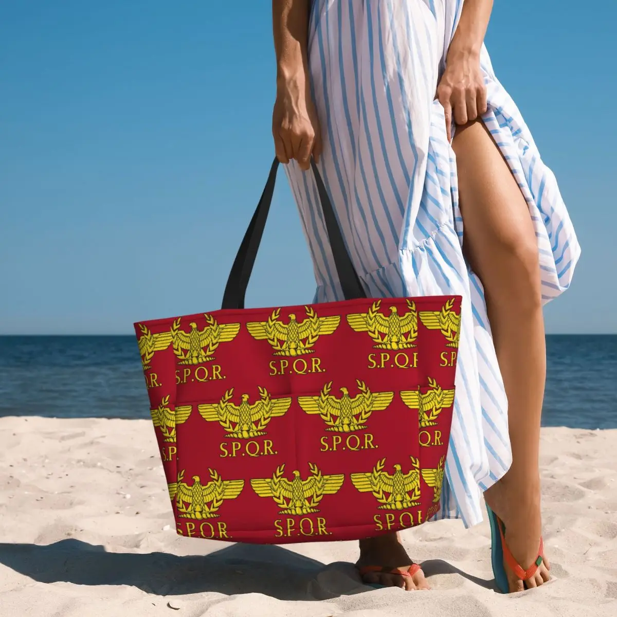 Women Bags Rome - Bolso de playa romano SPQR de
