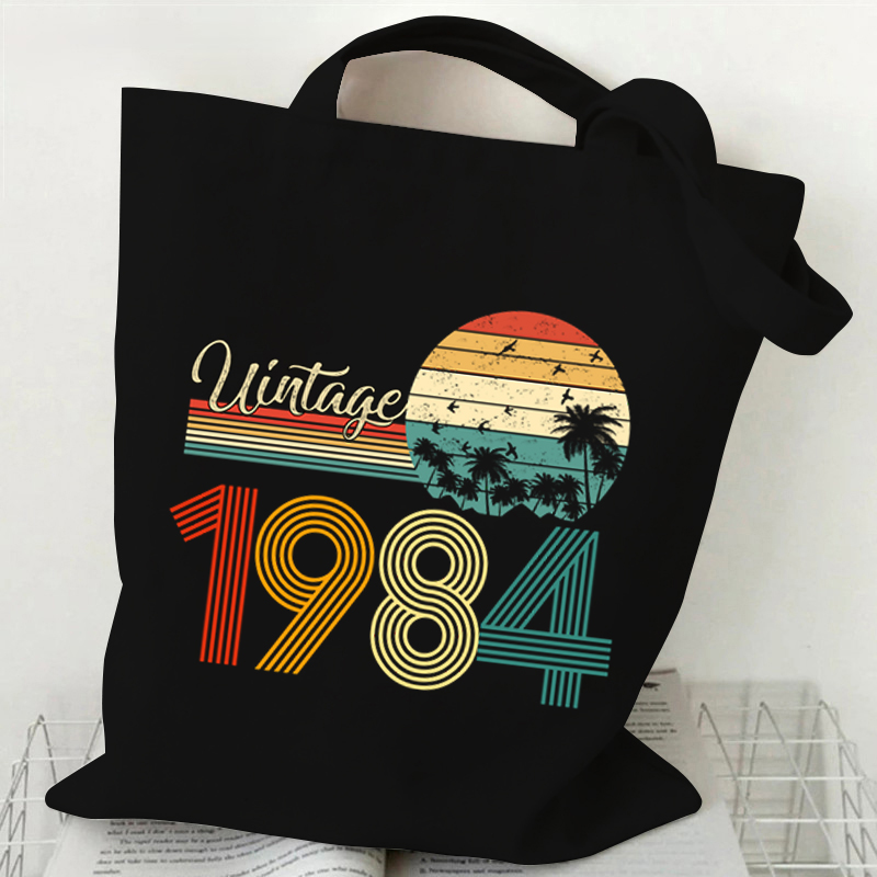 Shopper Tote Canvas - Bolso de mano Vintage 1984 Vintage