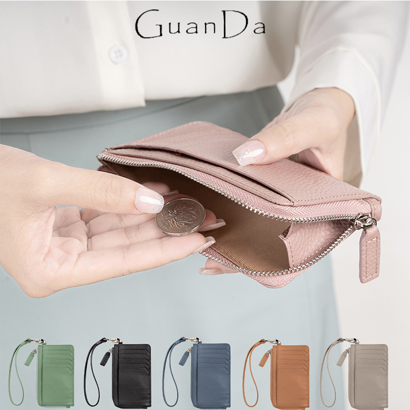Women Bags Zip - Monedero de cuero auténtico para mujer,