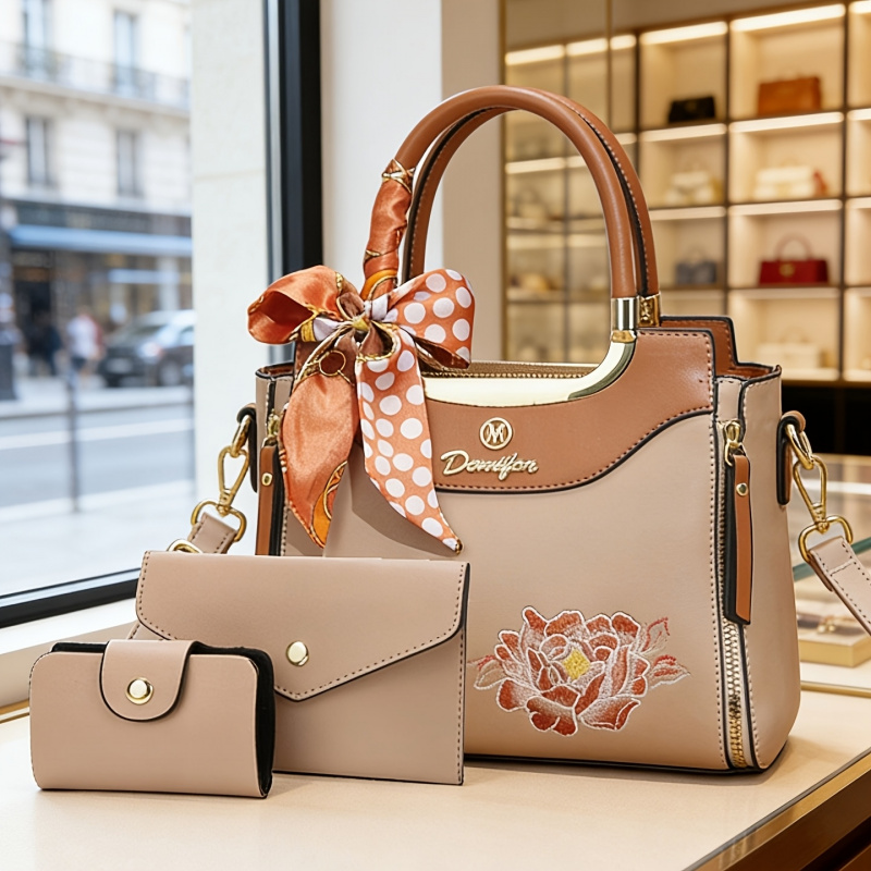 Women Bags For Office Use - Conjunto de 3 bolsos bordados de
