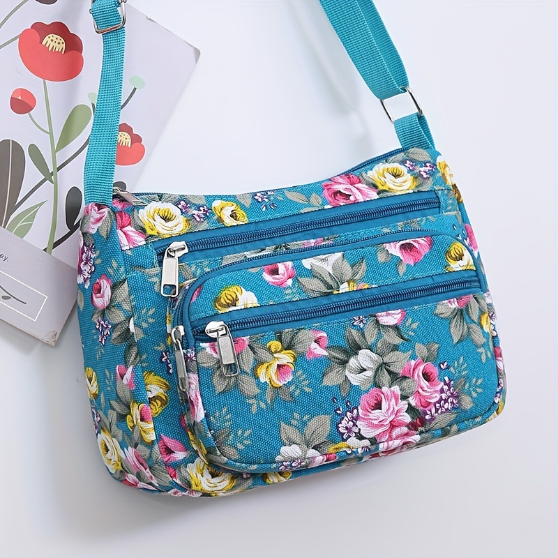 Women Bags Zip - Elegante Bolso Bandolera Floral, Bolso de