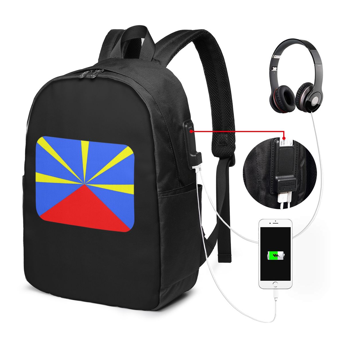 Women Bags College - Mochila con bandera de la isla