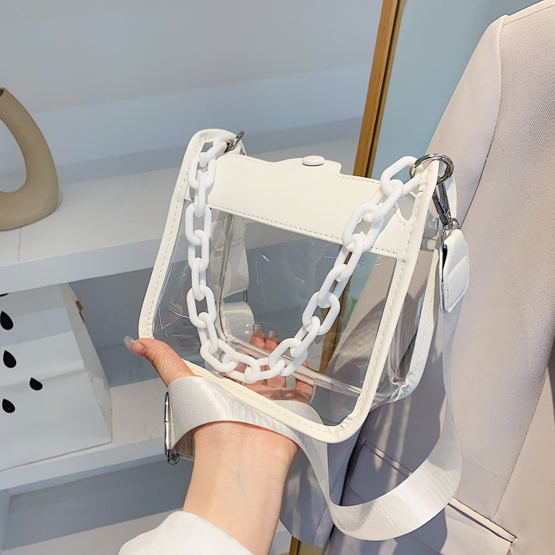 Jelly Bag Clear Pvc - Bolso cruzado transparente de gelatina para