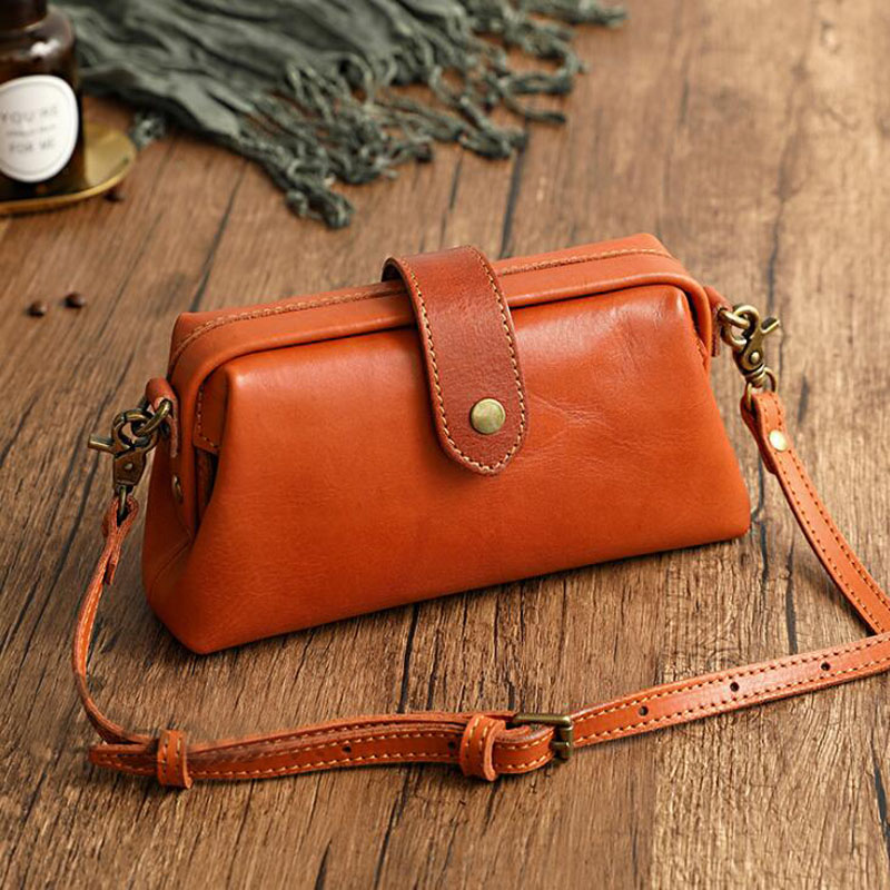 Doctor Bag Leather - Bolso de hombro de cuero genuino