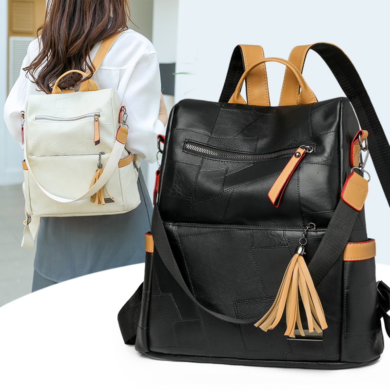 Women Bags For Office Use - Mochila Vintage de cuero PU para
