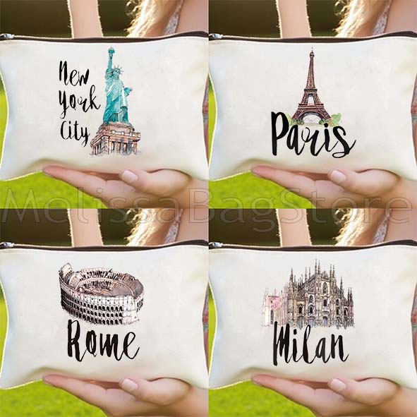 Women Bags Rome - Bolsas de cosméticos de lona con