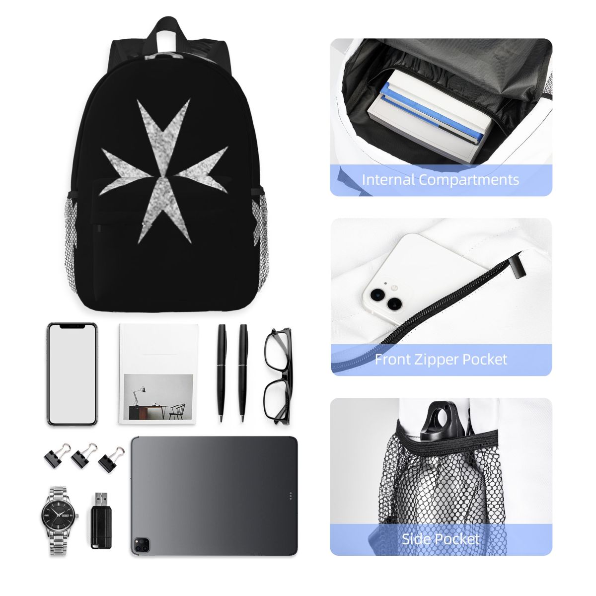 Mochila con cruz maltesa Hospi - Women Bags Malta reseña y precio