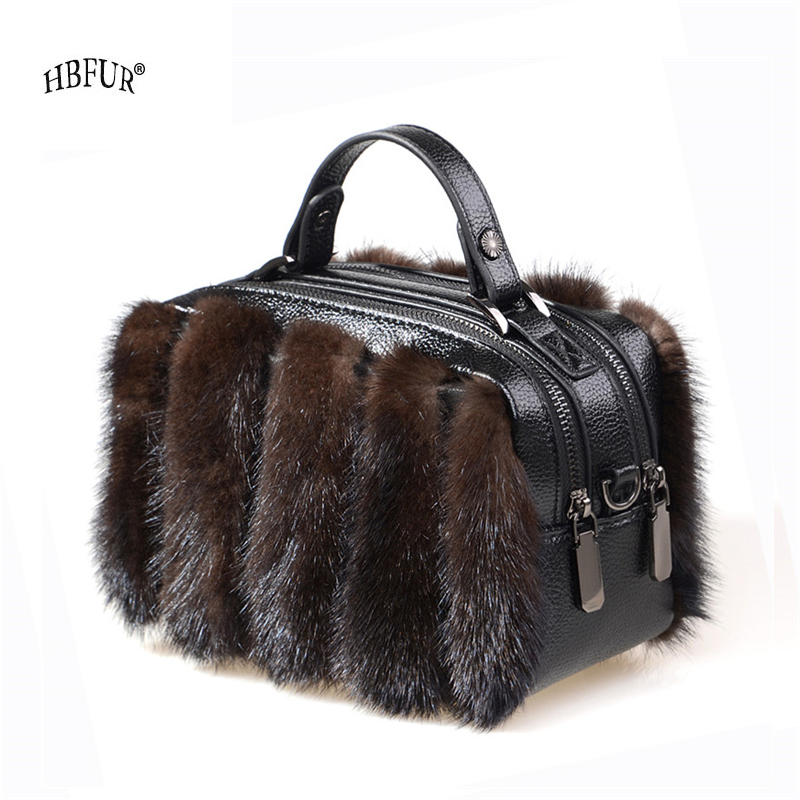 Bolso de Piel de Visón Natural - Women Bags Pk reseña y precio