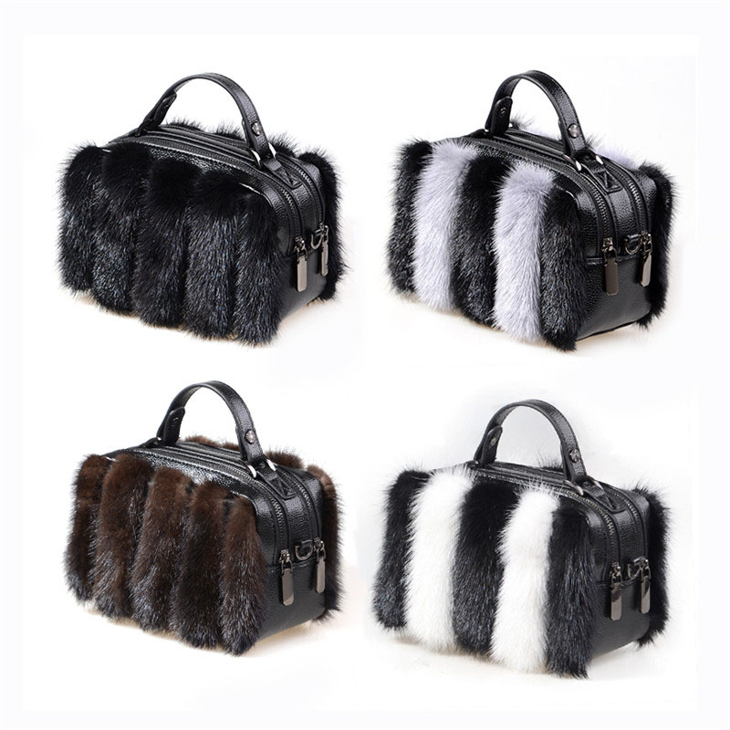 Bolso de Piel de Visón Natural - Women Bags Pk reseña y precio