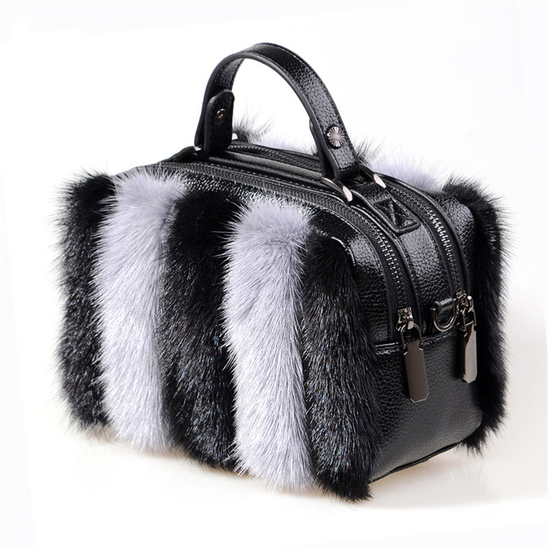 Bolso de Piel de Visón Natural - Women Bags Pk reseña y precio