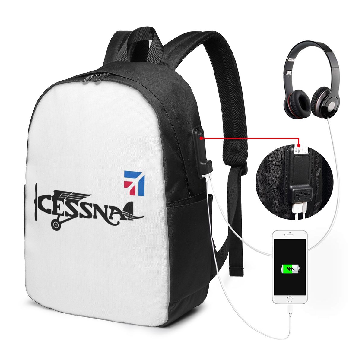 Mochila con logotipo de Cessna - Women Bags College reseña y precio