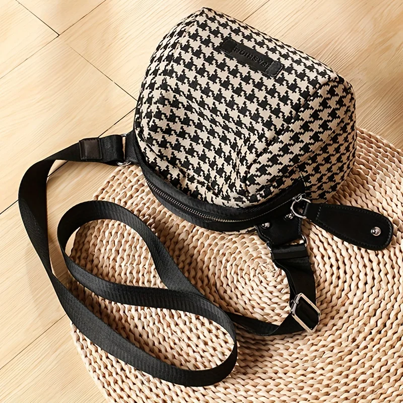 Bolso de lona de pata de gallo - Women Bags Zip reseña y precio