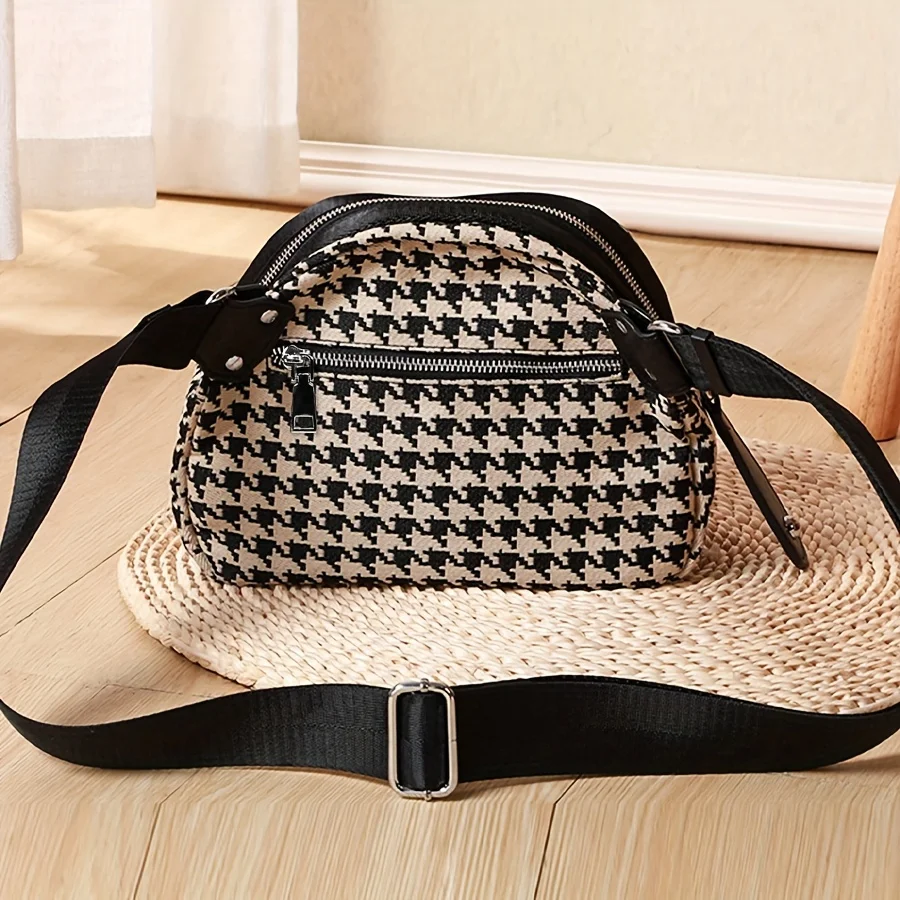 Bolso de lona de pata de gallo - Women Bags Zip reseña y precio