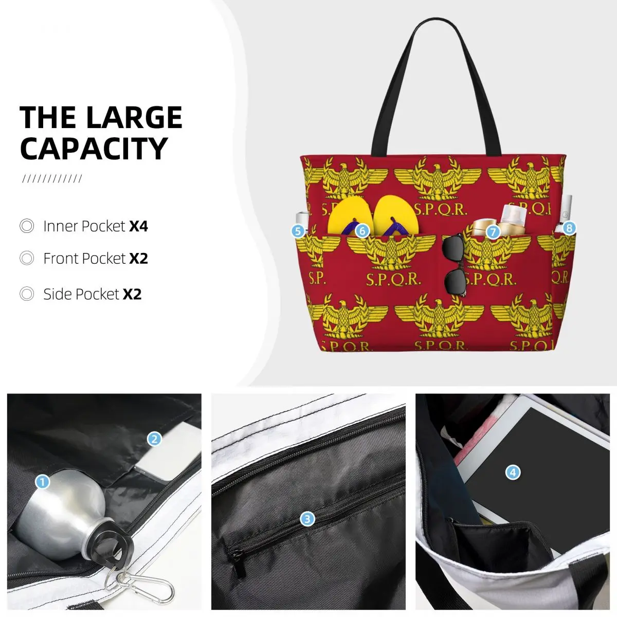 Bolso de playa romano SPQR de  - Women Bags Rome reseña y precio