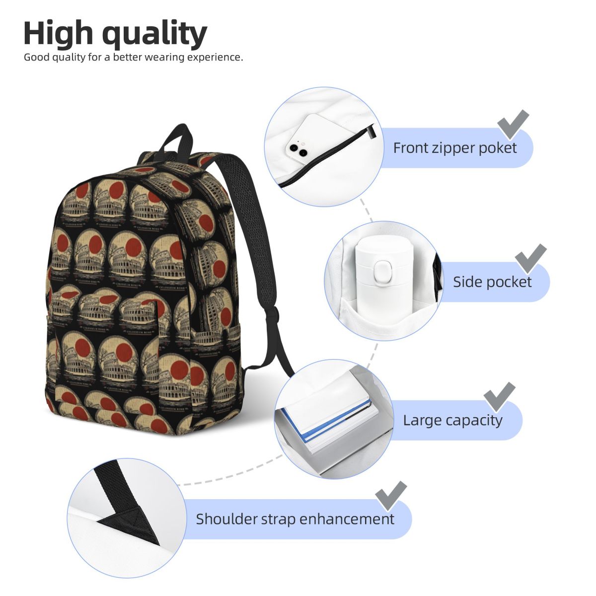 Mochila Colosseum Rome, gran o - Women Bags Rome reseña y precio