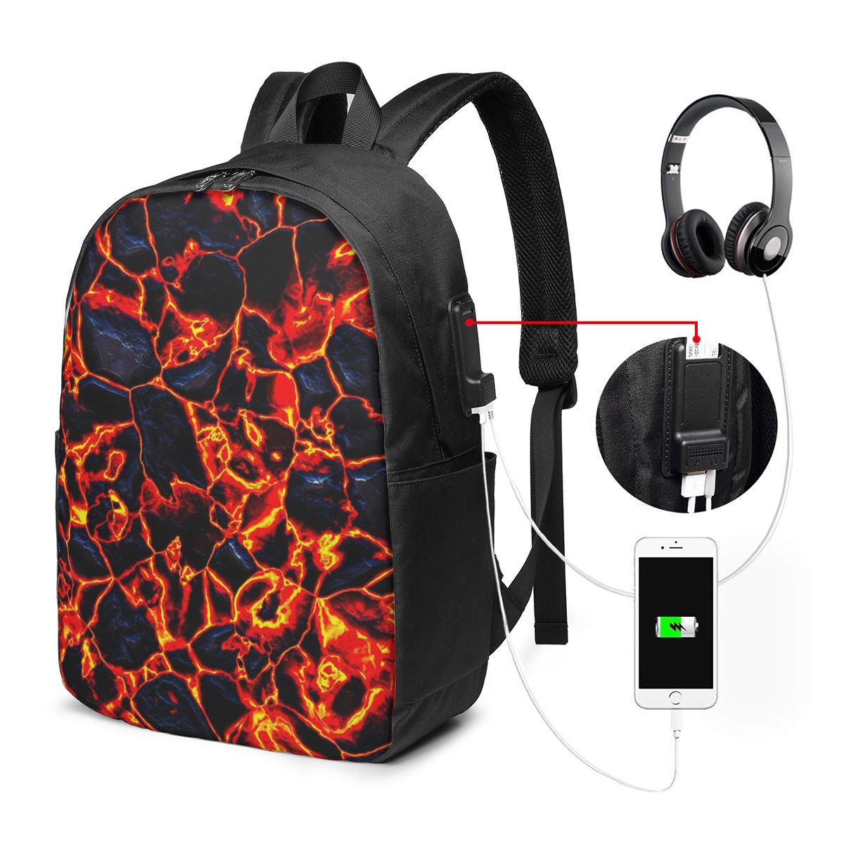 Mochila Magma Volcano Lava Fir - Women Bags College reseña y precio
