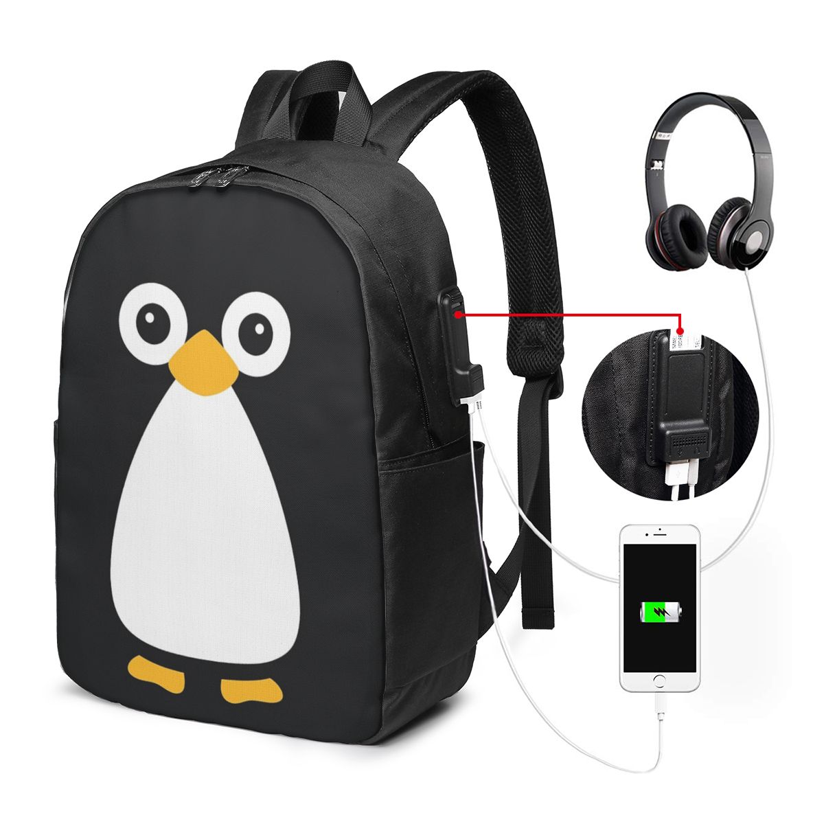 Mochila con diseño de pingüino - Women Bags College reseña y precio