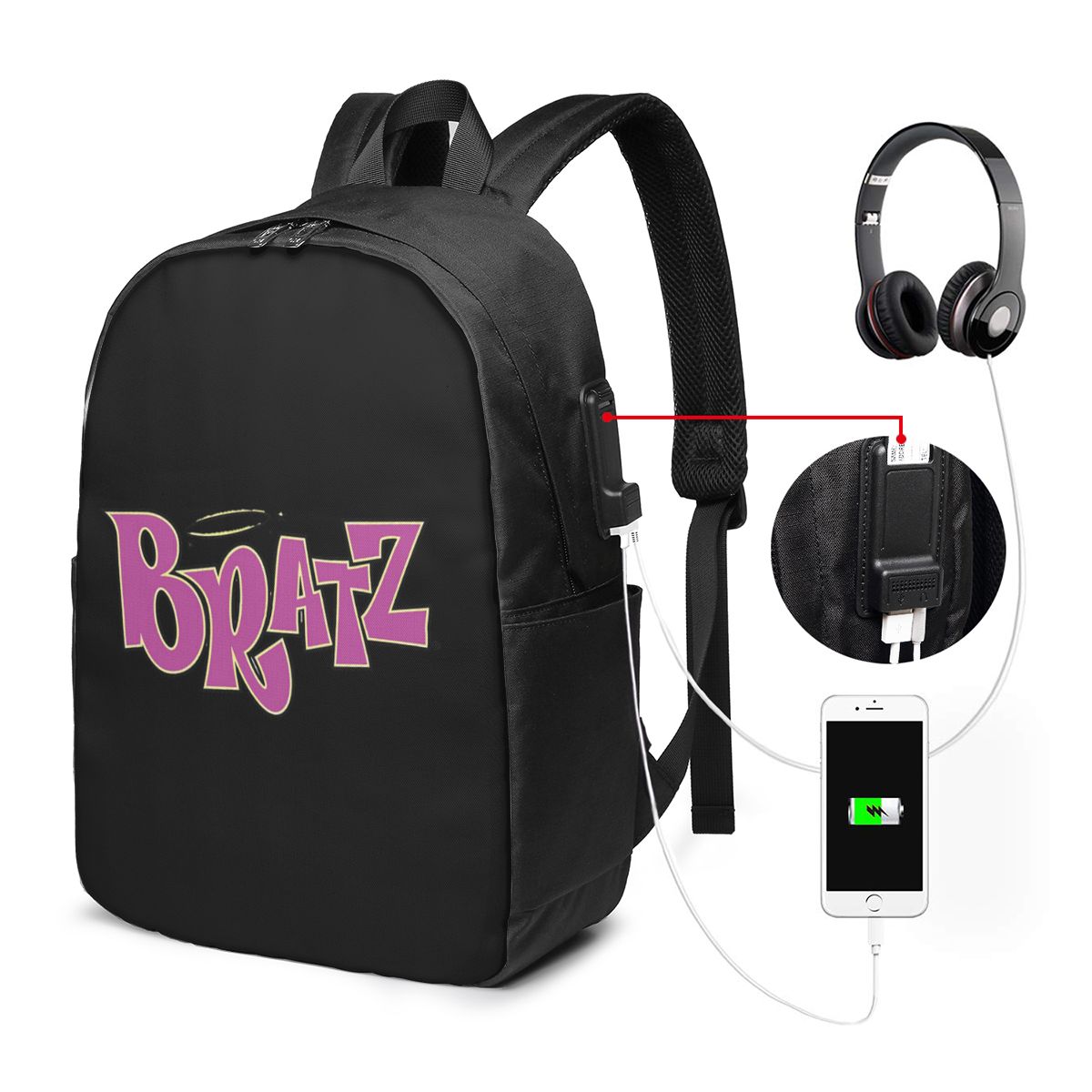 Mochila con logotipo de Bratz, - Women Bags College reseña y precio